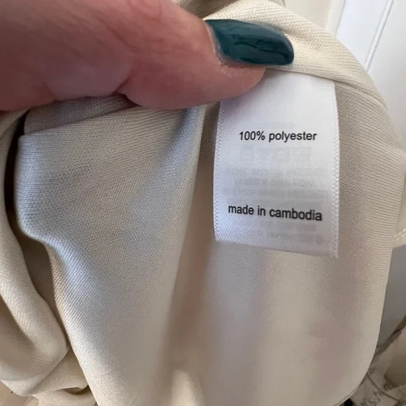 Cream and Pink Plunge Neck Midi Sundress for Wedding Guests - Picture 6 of 8